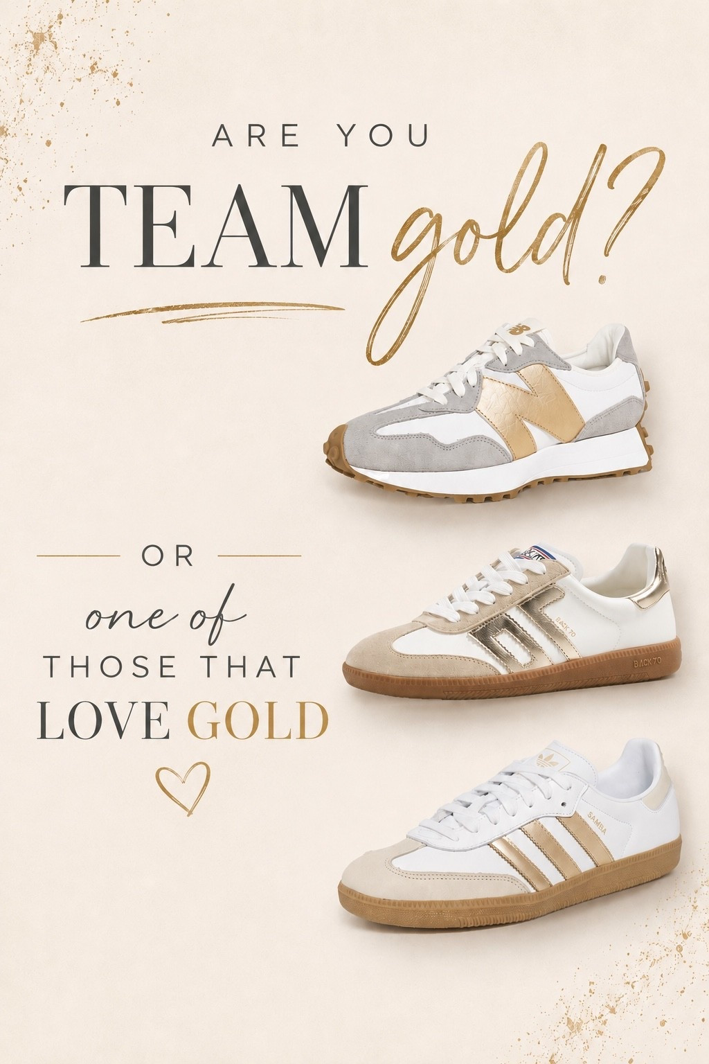 Gold sneakers, metallic sneakers

#LTKdayinmylife #LTKOver40 #LTKgrwm