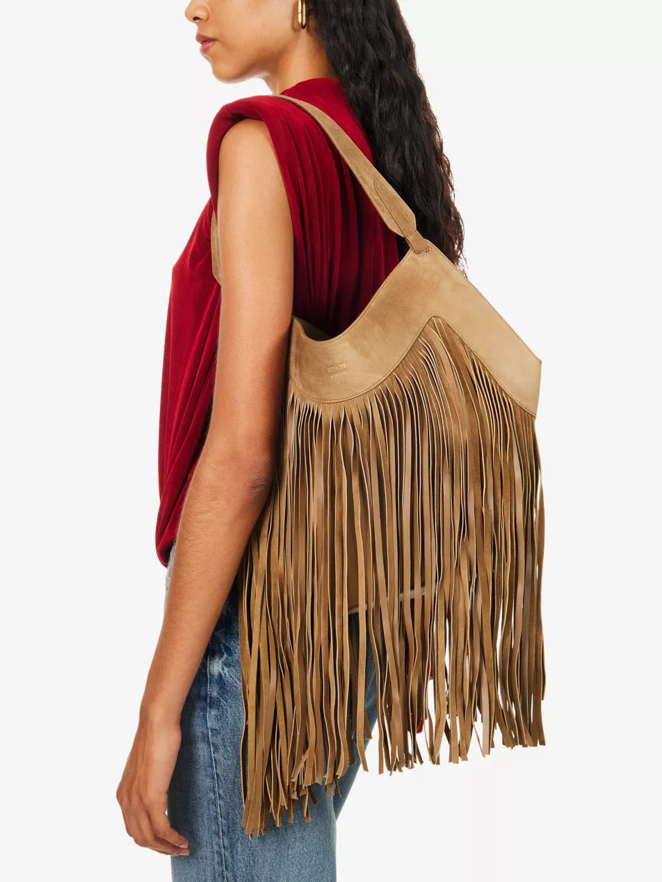 Lotus Small Fringed Suede Tote Bag | Selfridges
