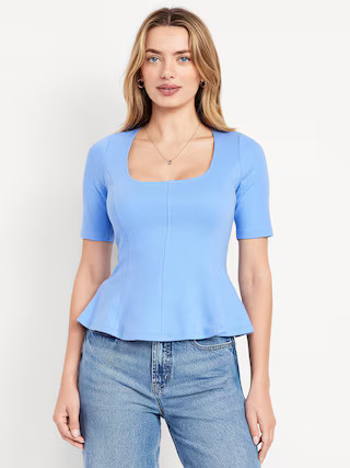 Square-Neck Peplum Top | Old Navy (US)