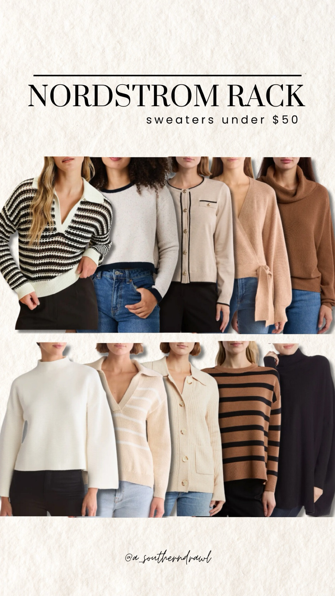 Fall sweaters from Nordstrom Rack under $50🙌🏽✨ so many cute neutral finds!

fall fashion, fall favorites, sweaters, neutral fashion, fall outfits, under $50, Nordstrom rack, Grace White, A Southern Drawl 

#LTKStyleTip #LTKFindsUnder50 #LTKSeasonal