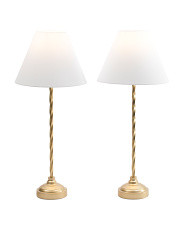 2pk 28in Twisted Metal Buffet Lamps With Cone Shade | Marshalls