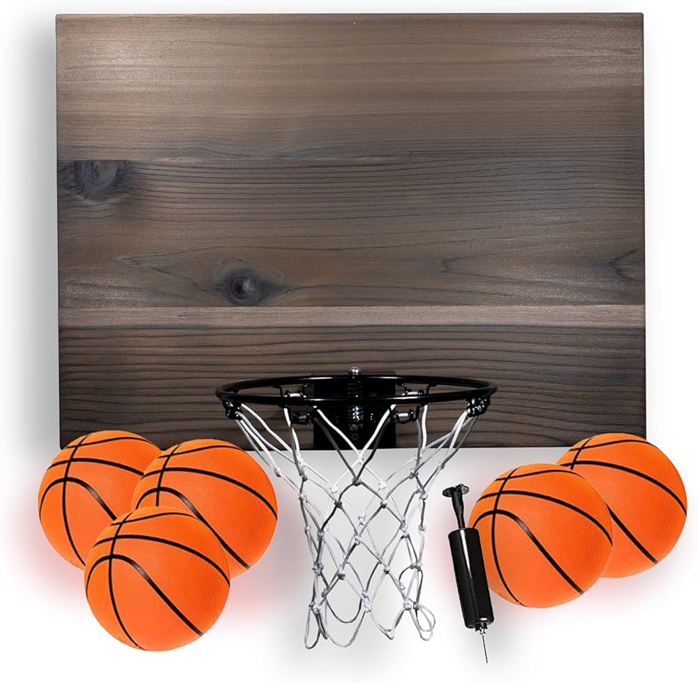 Elite Mini Basketball Hoop & Ball Set, Wall Mount, Indoor Made in The USA Cedar Backboard. Includ... | Amazon (US)