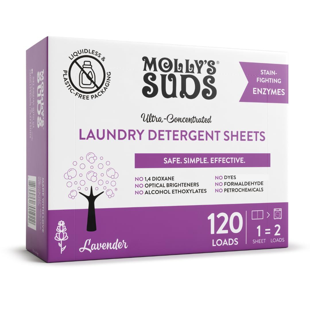 Molly’s Suds Laundry Detergent Sheets | Gentle on Sensitive Skin, Powerful Plant-Based Enzymes,... | Amazon (US)