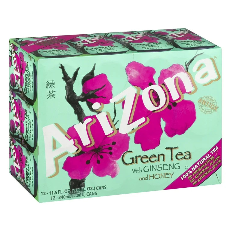 Arizona Green Tea with Ginseng and Honey, 11.5 Fl Oz Cans (12-Pack) | Walmart (US)