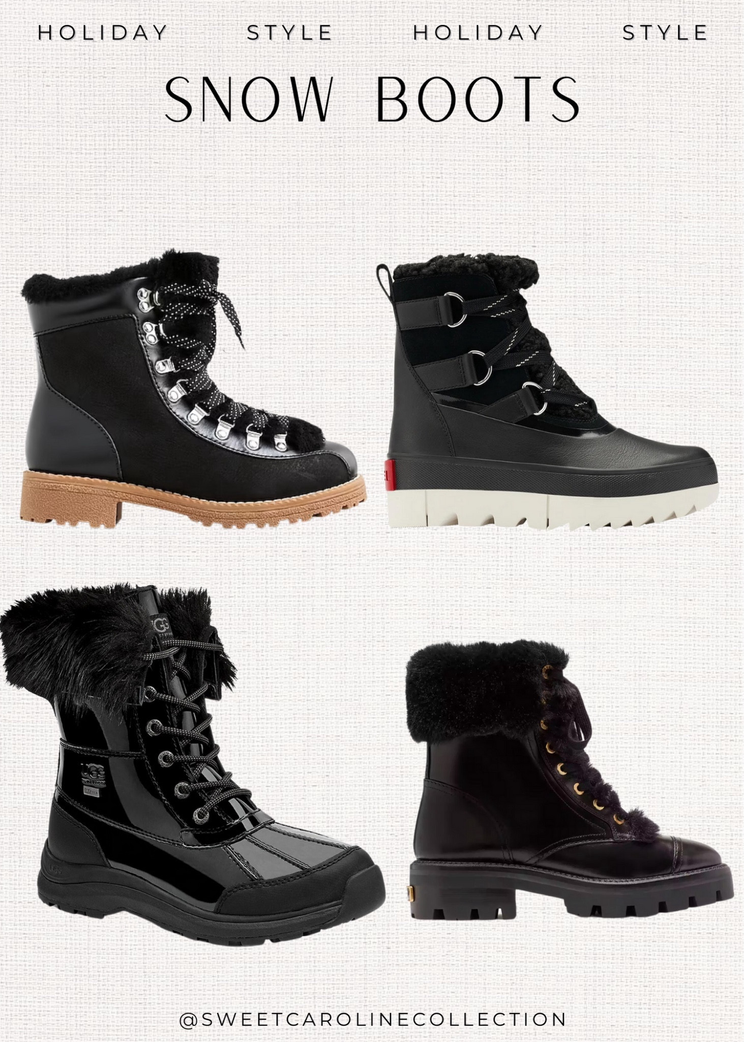 Holiday style ~ snow boots ❄️🥾

Holiday, boots, shoes, snow boots, winter shoes, sorel, Sam Edelman, Marc fisher, Jeffrey Campbell, Sperry, winter style, fashion, fur coat, hat, bucket hat, scarf, gloves, earmuffs, Ugg, Dillards, Hollister, moncler, lululemon, Sherpa coat, gift guide, Nordstrom, Abercrombie and fitch, aritzia, Anthropologie, mango, saks fifth Avenue, Amazon, coat, jacket, Alo, Ugg, avec Les filles, Venus, express, under 500, under 200, under 100, sale, style, trendy, luxe, best seller, sweet Caroline collection

#LTKshoecrush #LTKHoliday #LTKSeasonal