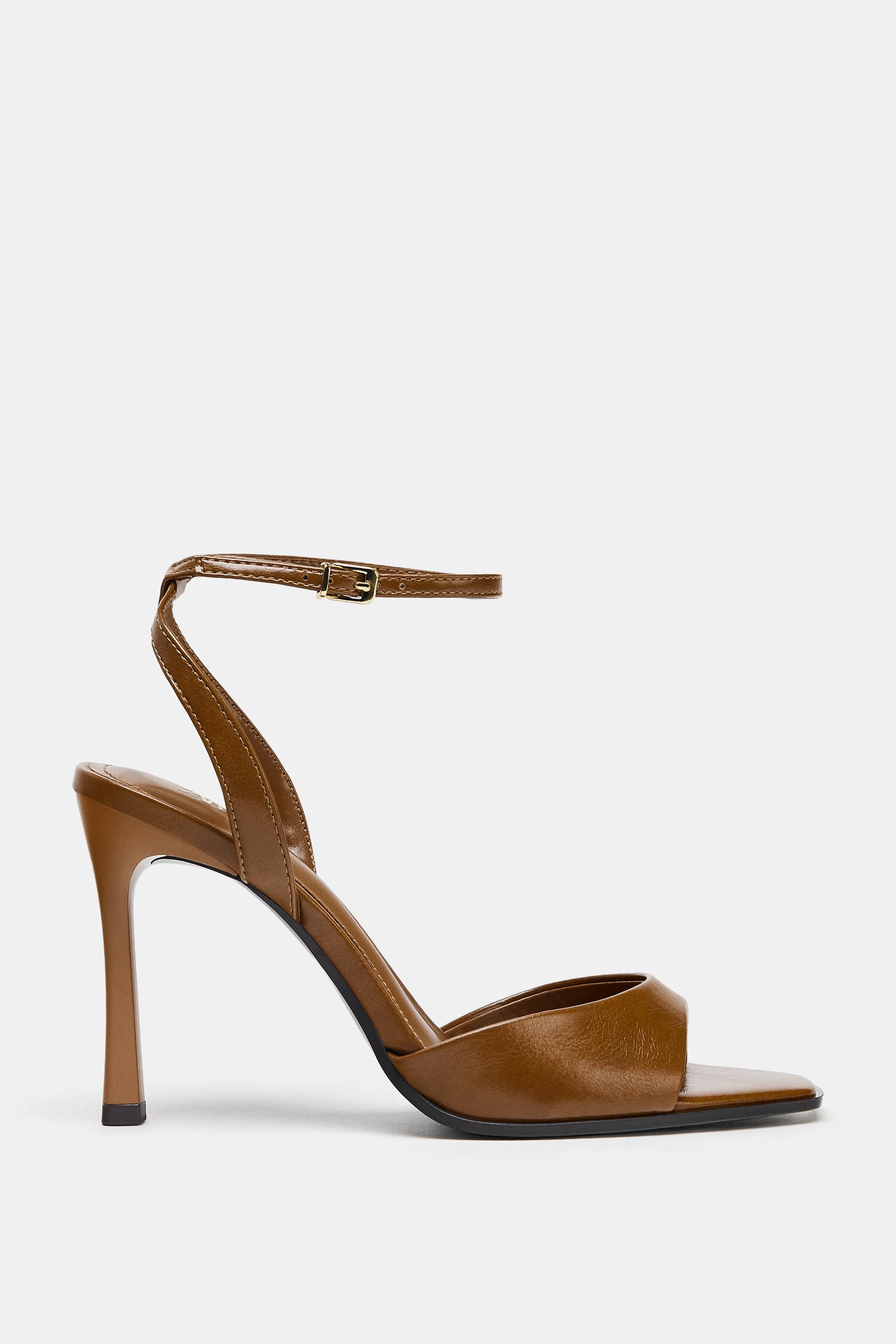 PATENT-FINISH HIGH-HEEL SANDALS | Zara UK