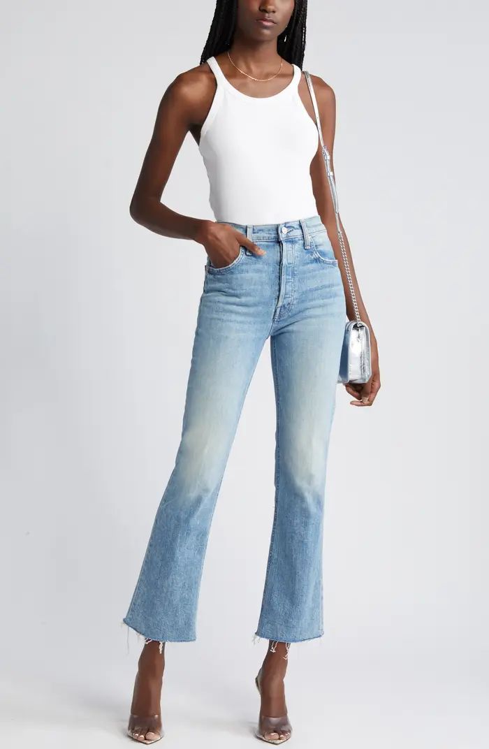 The Tripper Flood Frayed High Waist Ankle Flare Jeans | Nordstrom