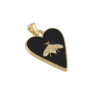 Gold & Black Heart Bee Pendant by Bead Landing™ | Michaels Stores
