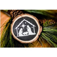Nativity Scene Hand-Painted Wood Slice Christmas Ornaments | Etsy (US)
