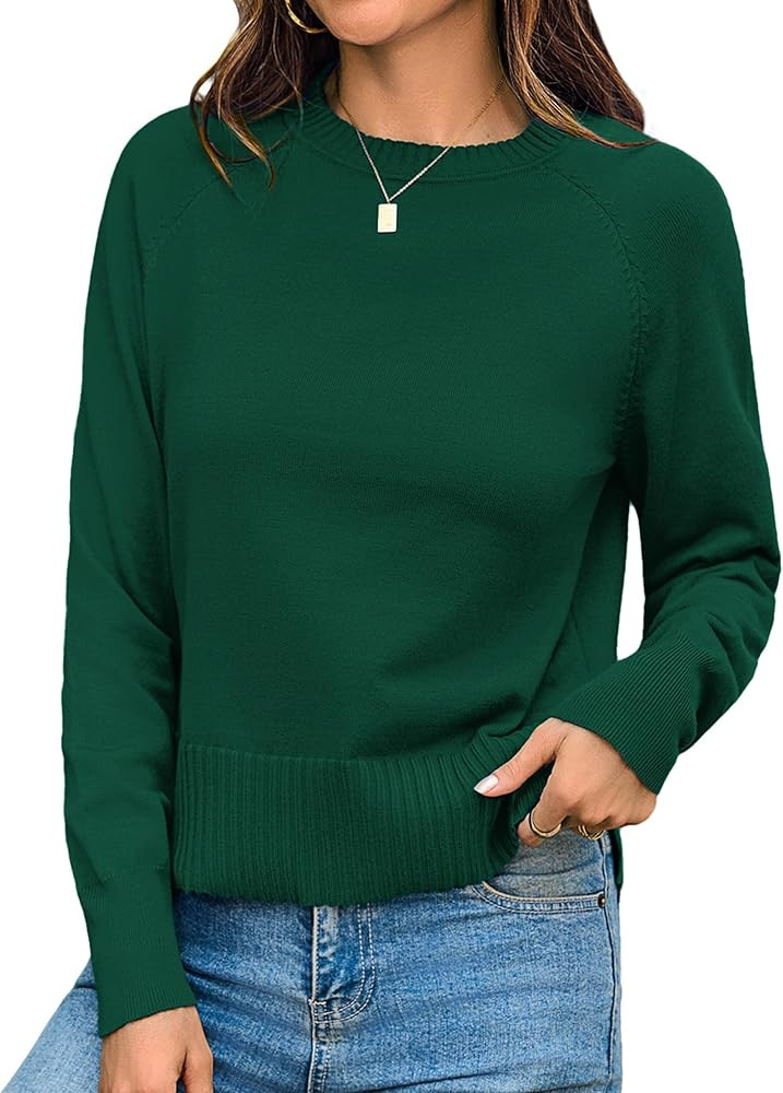 Totatuit Women Cute Cropped Sweater Mock Neck Long Sleeve Lightweight Knit Loose Pullover Sweater... | Amazon (US)