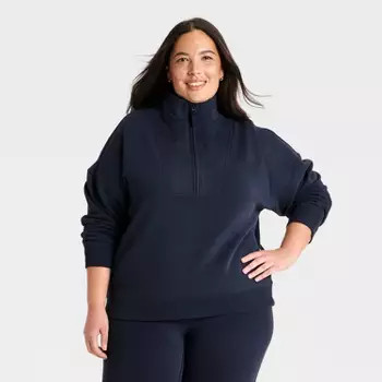 Women's Active Comfort 1/2 Zip Pullover Sweatshirt - All In Motion™ Dark Green S | Target