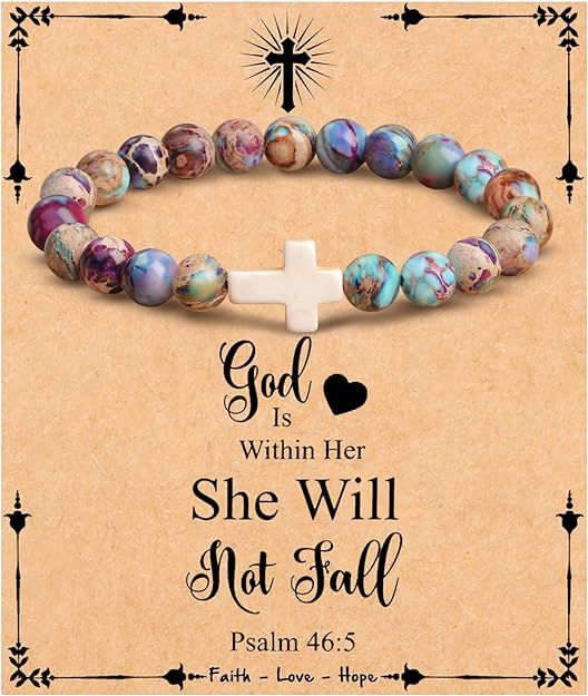 JoycuFF Christian Gifts, Cross Bracelet for Women Girls, Faith Easter Catholic Religious Christia... | Amazon (US)
