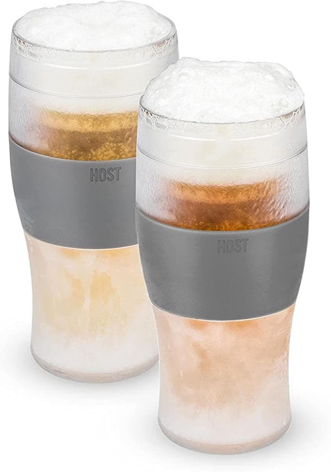 Host FREEZE Beer Glasses, Frozen Beer Mugs, Freezable Pint Glass Set, Insulated Beer Glass to Kee... | Amazon (US)