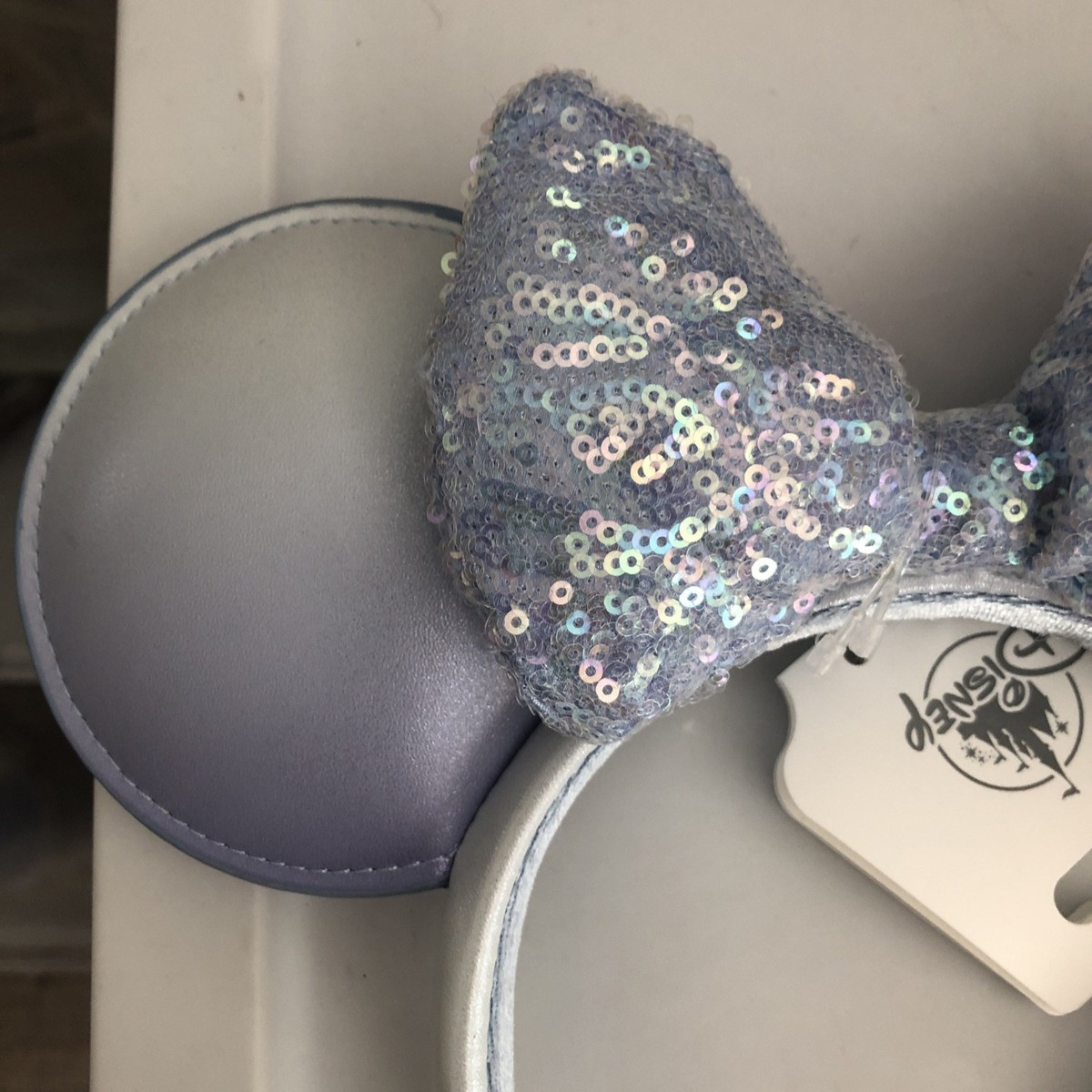 BNWT Disney Parks Minnie Mouse Winter Blue with sequined bow Ears Headband Adult | eBay US
