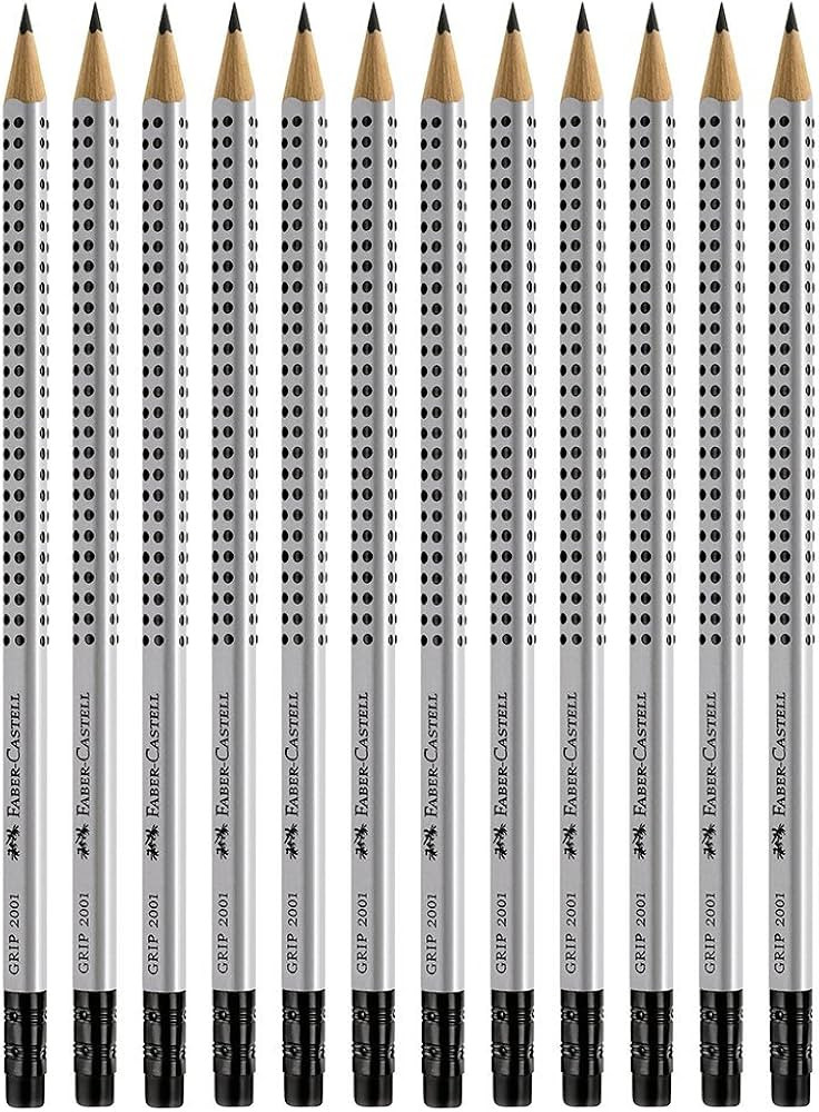 Faber-Castell Grip Graphite EcoPencils with Eraser - 12 Count - No. 2.5 Multi, 8 mm | Amazon (US)