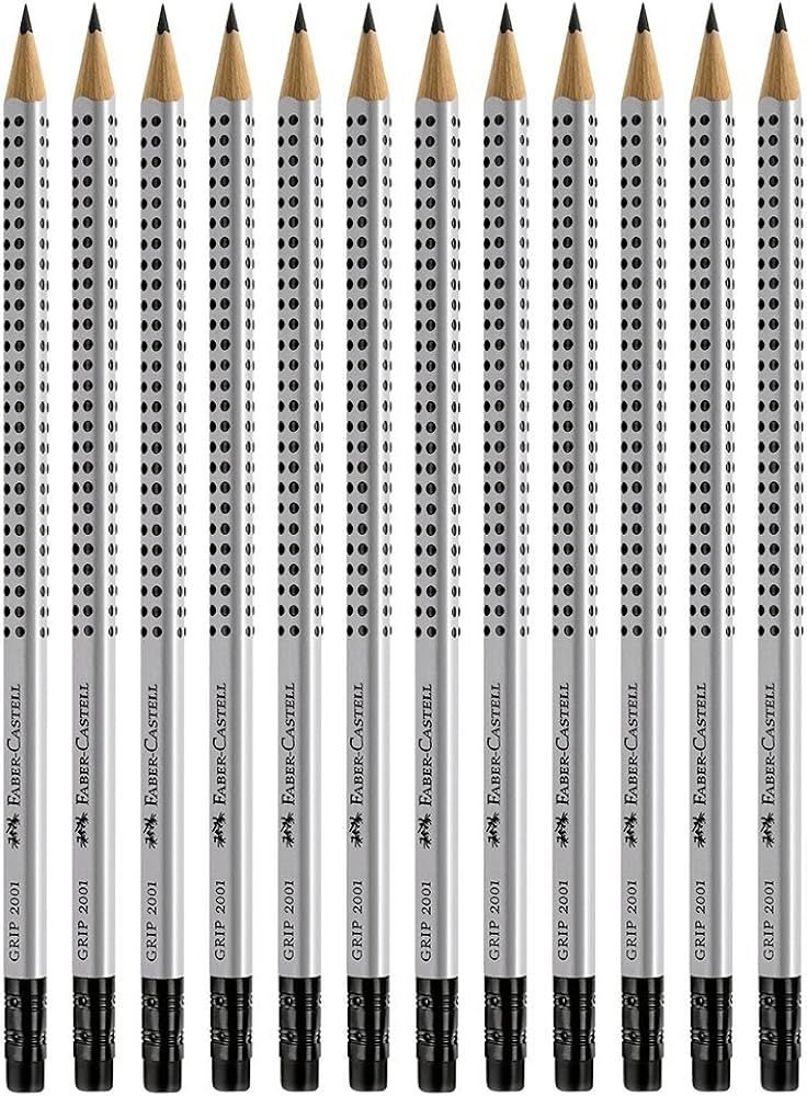 Faber-Castell Grip Graphite EcoPencils with Eraser - 12 Count - No. 2.5 Multi, 8 mm | Amazon (US)