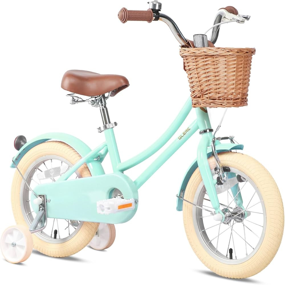 Little Molly 12-20 inch Kids Retro Cruiser Bike for 2-13 Year Old with Wicker Basket & Training W... | Amazon (US)