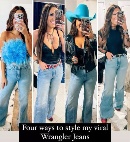 My favorite jeans! Four ways to style my viral wanderer wrangler jeans and I’m obsessed I have them in 3 washes I sized up one and also did the longest inseam they have! They're so versatile perfect for casual outfits, country concert outfits, and going out outfits too!
4/26

#LTKSeasonal #LTKFestival #LTKstyletip