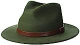 Brixton Men's Messer Medium Brim Felt Fedora Hat, Moss, Large | Amazon (US)