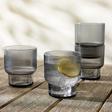 Fluted Acrylic Short Drinking Glass Sets | West Elm (US)