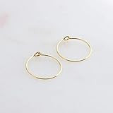 Extra Small 9mm and Thin Gold Hoop Earrings Handmade Smooth | Amazon (US)