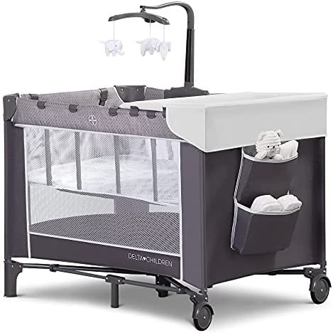 Delta Children LX Deluxe Portable Baby Play Yard With Removable Bassinet and Changing Table, Ecli... | Amazon (US)