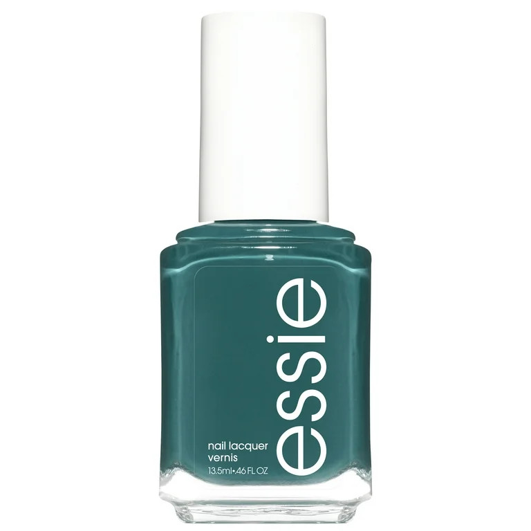 essie nail polish, flying solo collection, deep, milky teal polish, in plane view, 0.46 fl. oz. | Walmart (US)