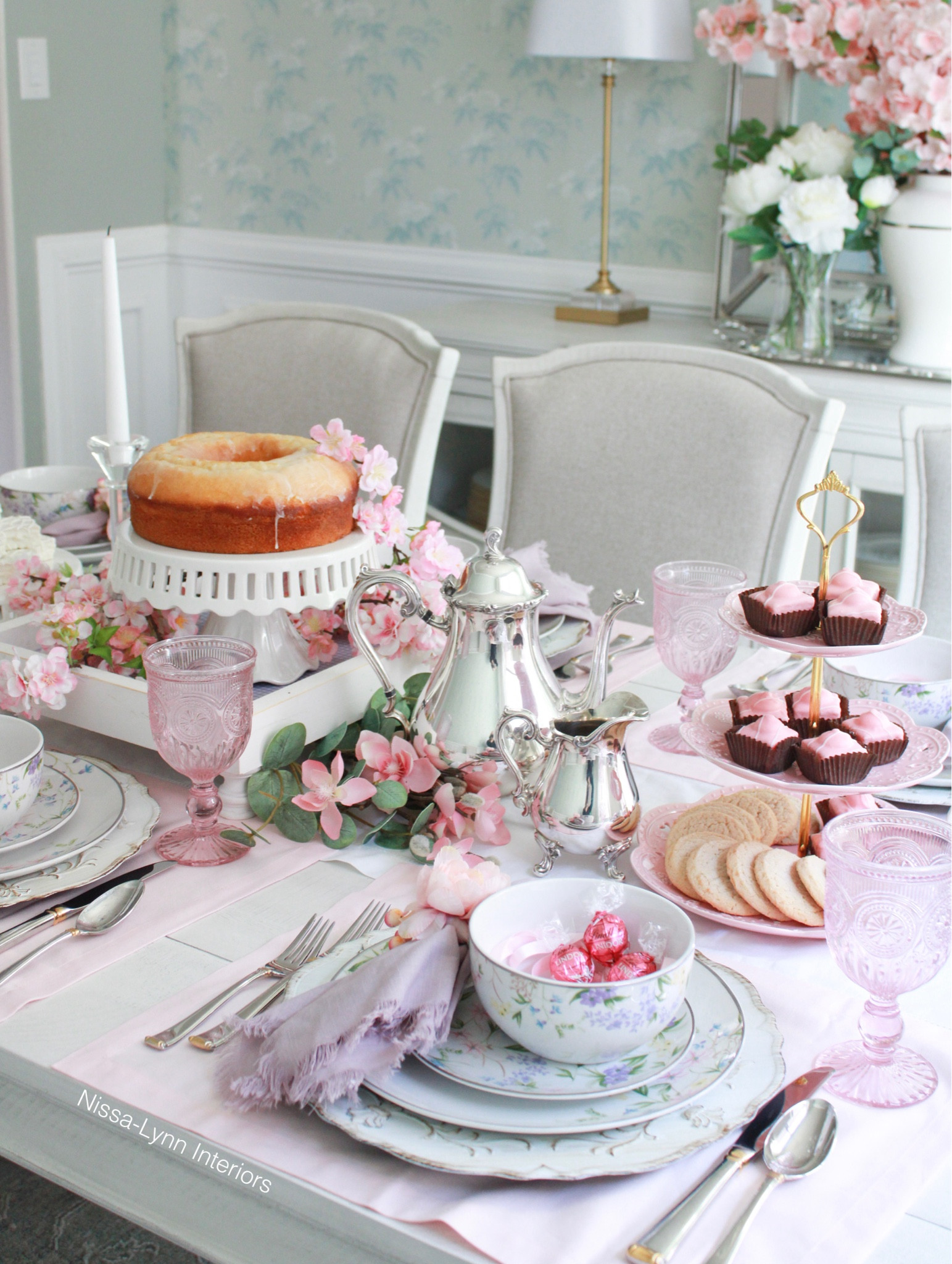 My Bridgerton inspired luncheon! I pulled out my late grandmother’s vintage tea set for this elegant luncheon! This tea set is near and dear to my heart as it’s a family heirloom.🌸 I loved creating this tablescape using soft pastels and cherry blossoms.

Bridgerton Decor
London High Tea 
Elegant Party Decor 
Tea Party Decor 
Bridgerton Inspired 
Bridgerton Tablescape 
Ladies Luncheon

#LTKParties #LTKHome #LTKWedding