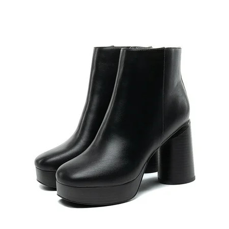 BURUDANI Women s Platform Block Heel Ankle Boots | Walmart (US)