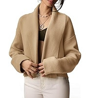 Saodimallsu Womens Cropped Cardigan Open Front Shawl 2026 Fall Trendy Long Sleeve Sweater Jacket | Amazon (US)
