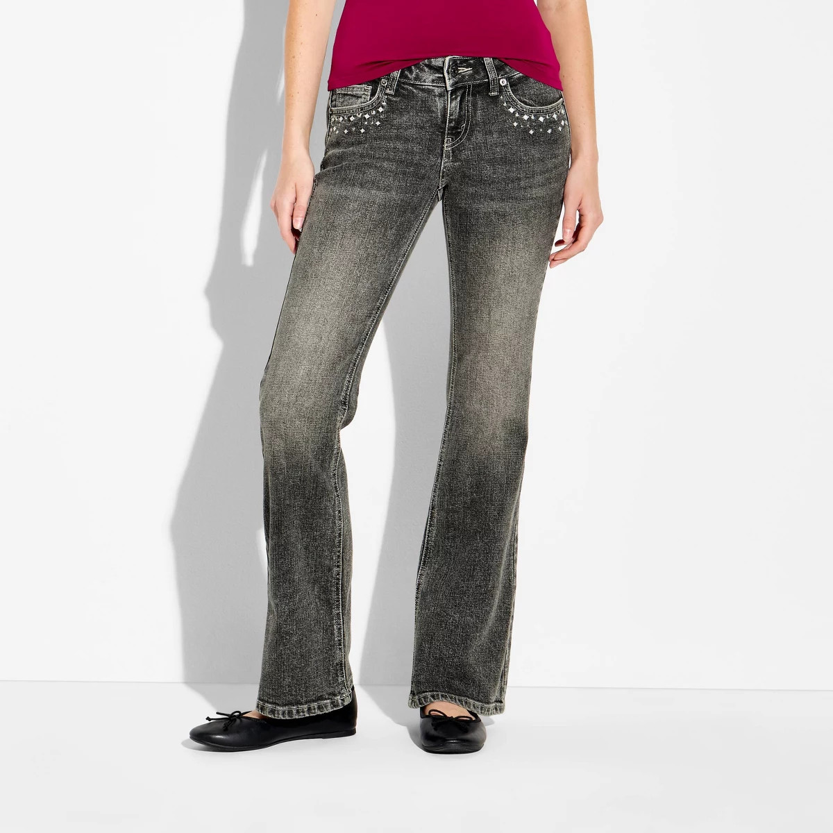 Women's Low-Rise Baby Bootcut Pants - Wild Fable™ White 6 | Target