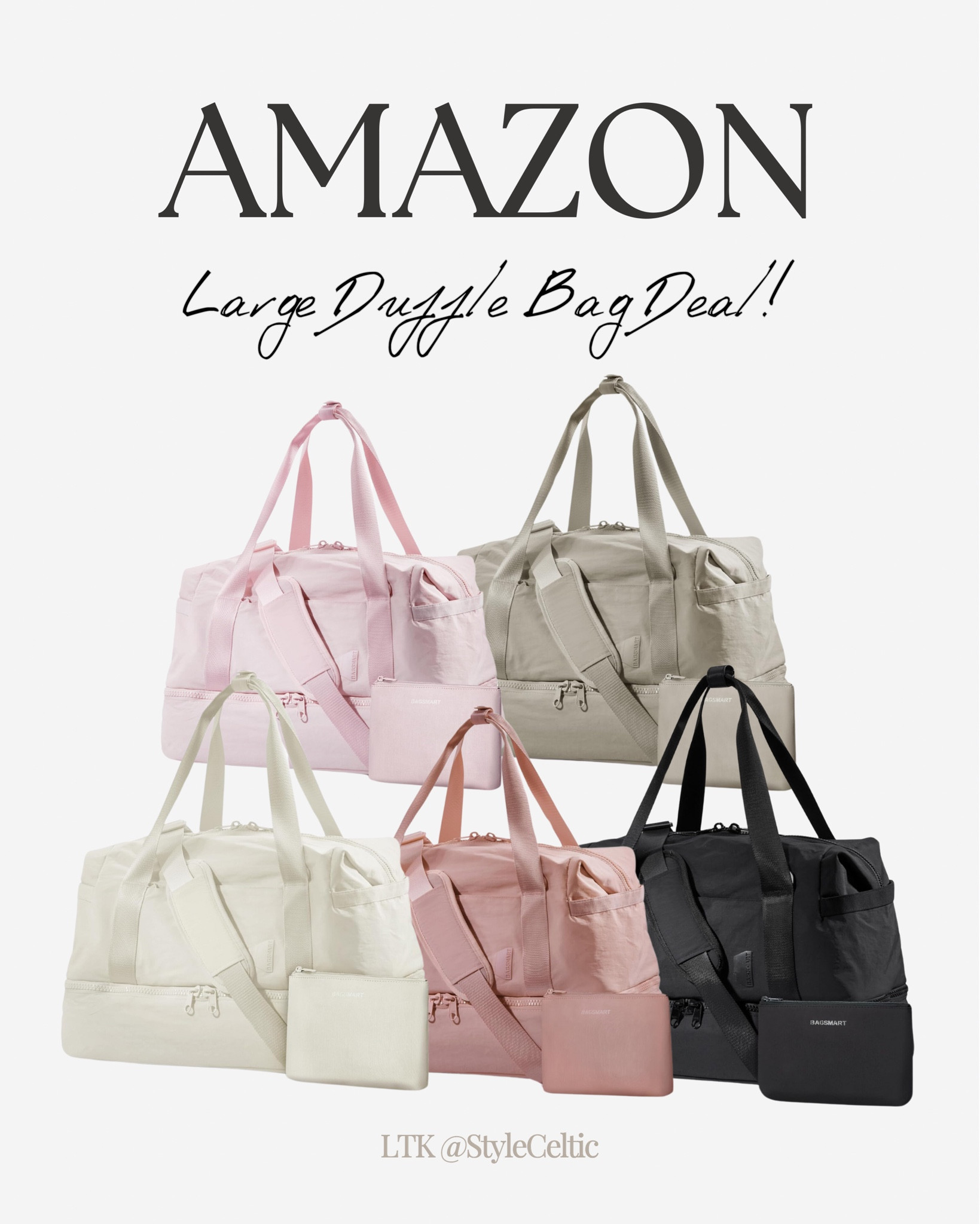 The freaking CUTEST large duffle bag!! ✨ I ordered the light beige one and I’m actually OBSESSED with how it looks and how big it is! 
.
.
Duffle bag deals, travel bags, Amazon cyber Monday, cyber Monday sale, cyber week, Black Friday deals, bridesmaid gifts, bachelorette party gifts, bridal party gifts, bridesmaid proposal ideas, bridesmaid proposal bags, bridesmaid proposal boxes, bridesmaid gifts, wedding day gifts, wedding day getting ready, wedding morning must haves, gift guide for her, holiday gifts, gifts for her, teen girl gifts, groomsmen gifts, weekender bag, BEIS inspired, weekend bags, carry on bags, travel luggage, travel style

#LTKItBag #LTKWedding #LTKTravel