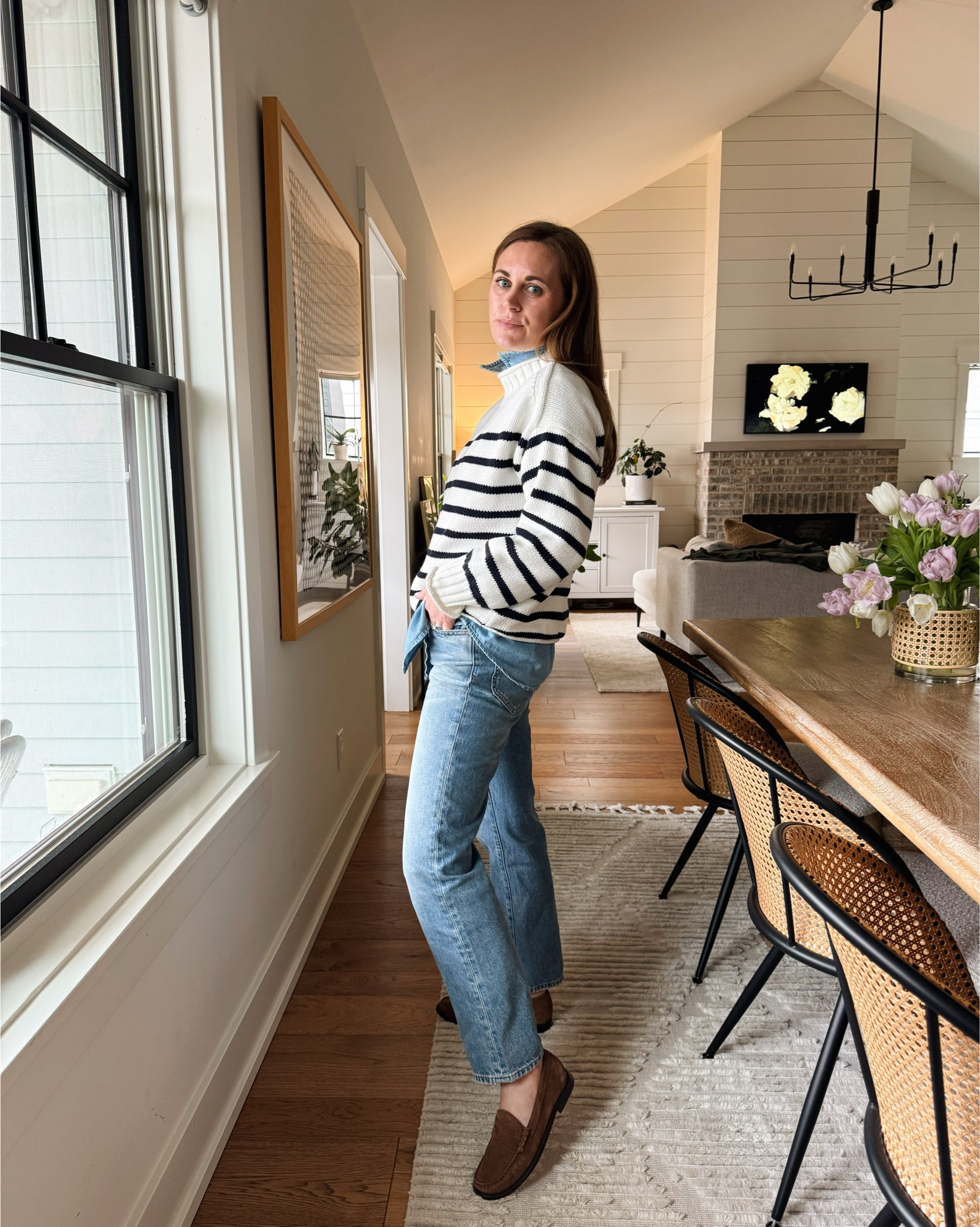 Sweater size XS
Shirt size small
Jeans size 25 petite for length 

#LTKgrwm #LTKdayinmylife #LTKootd