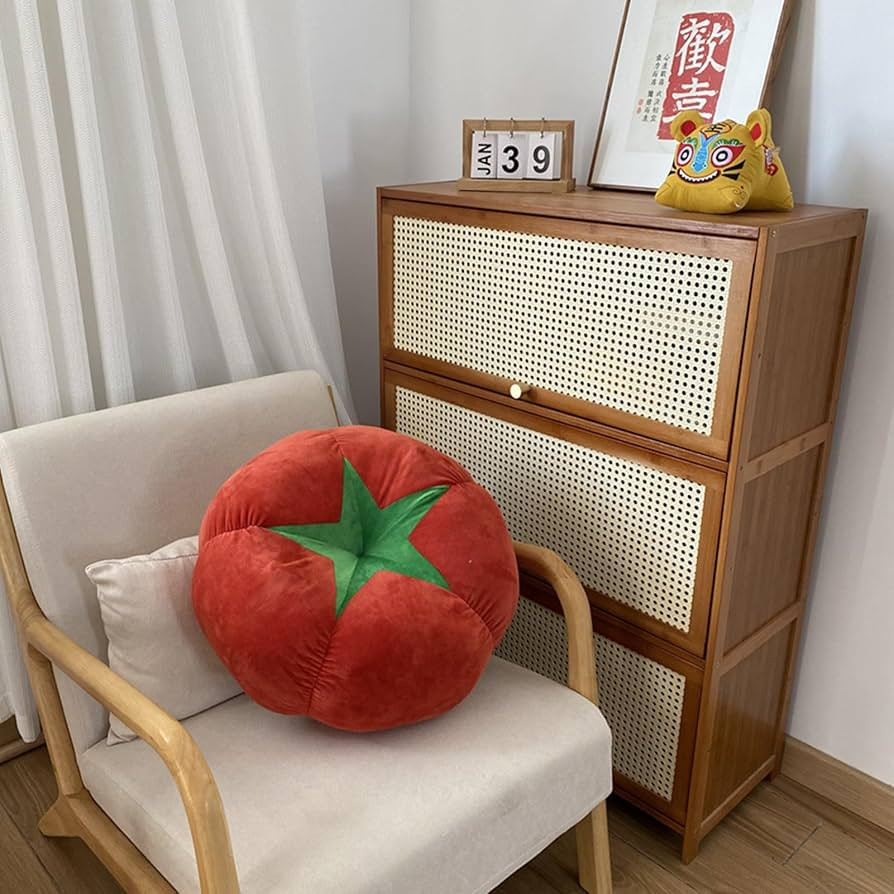 Tomato Pillow 13.8 Persimmon Butt Cushion Floor Pillow Seating Cushion Throw Pillows Room Decoration Cozy Falls Decorations Stuffed Throw Pillows for Bed Bedroom Sofa Chair （Red） | Amazon (US)