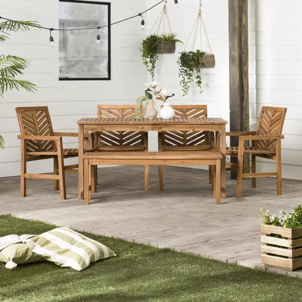Alfonsi Rectangular 7 - Person Outdoor Dining Set | Wayfair North America