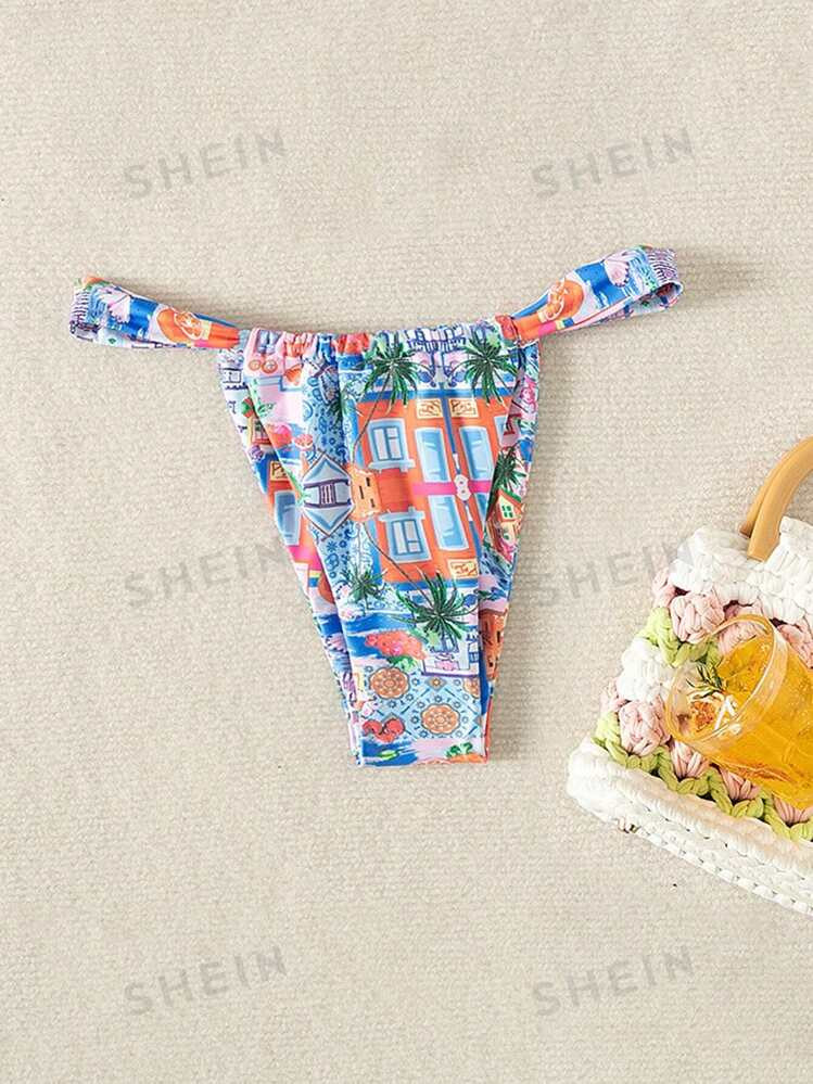 SHEIN Swim Women's Tropical Printed Swimsuit Bikini Bottom For Swimming Pool,Summer Beach | SHEIN... | SHEIN