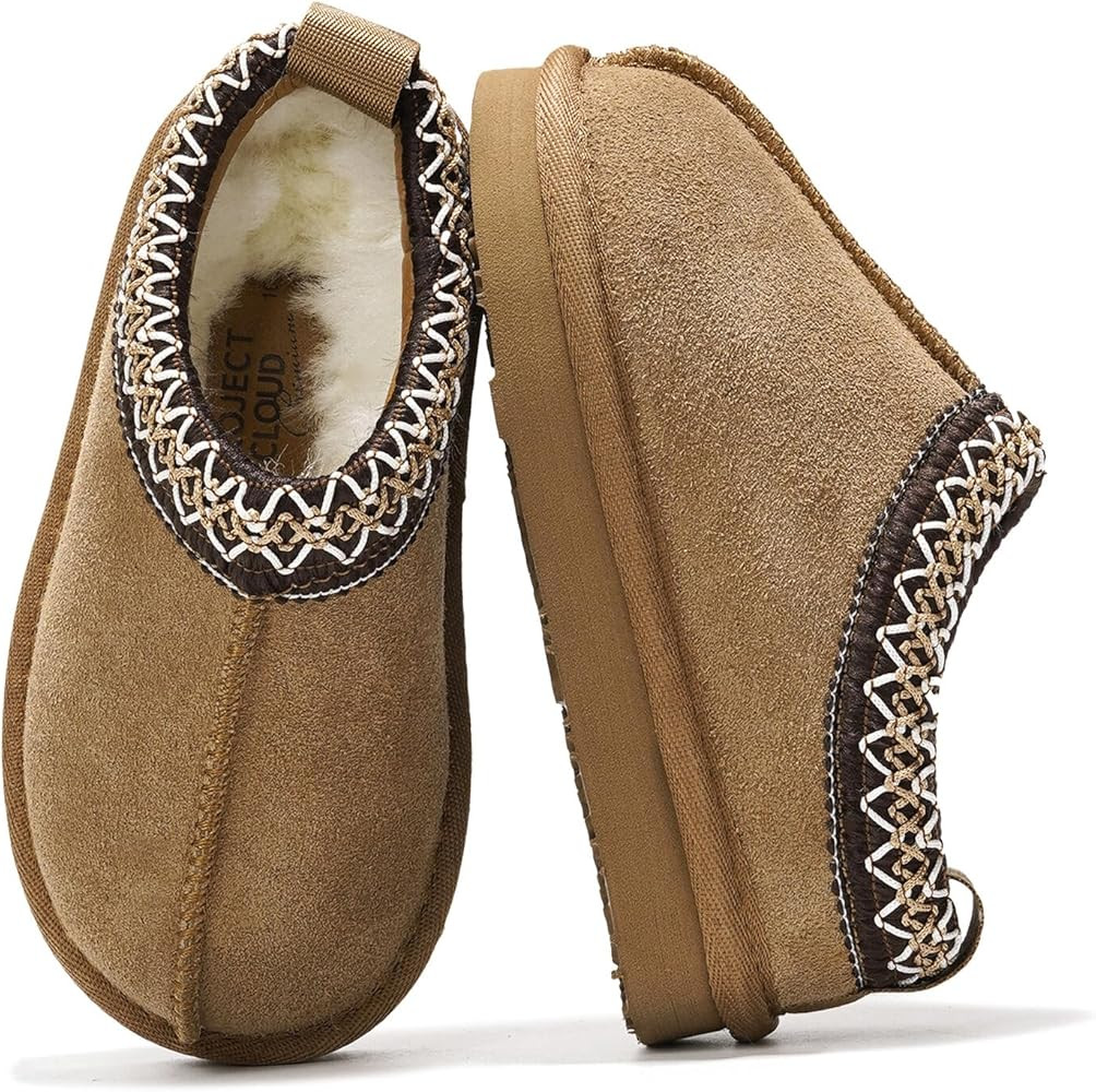 Project Cloud Australian Shearling Slippers for Kids - Memory Foam Fuzzy Slippers, Non-Slip Fluff... | Amazon (US)