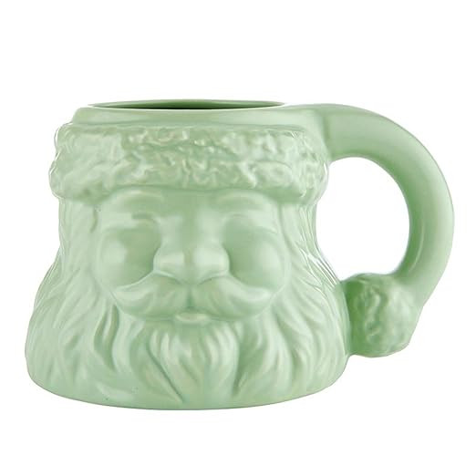 Slant Collections Christmas Mug Ceramic Santa Claus Shaped Coffee Cup, 15-Ounce, Green | Amazon (US)