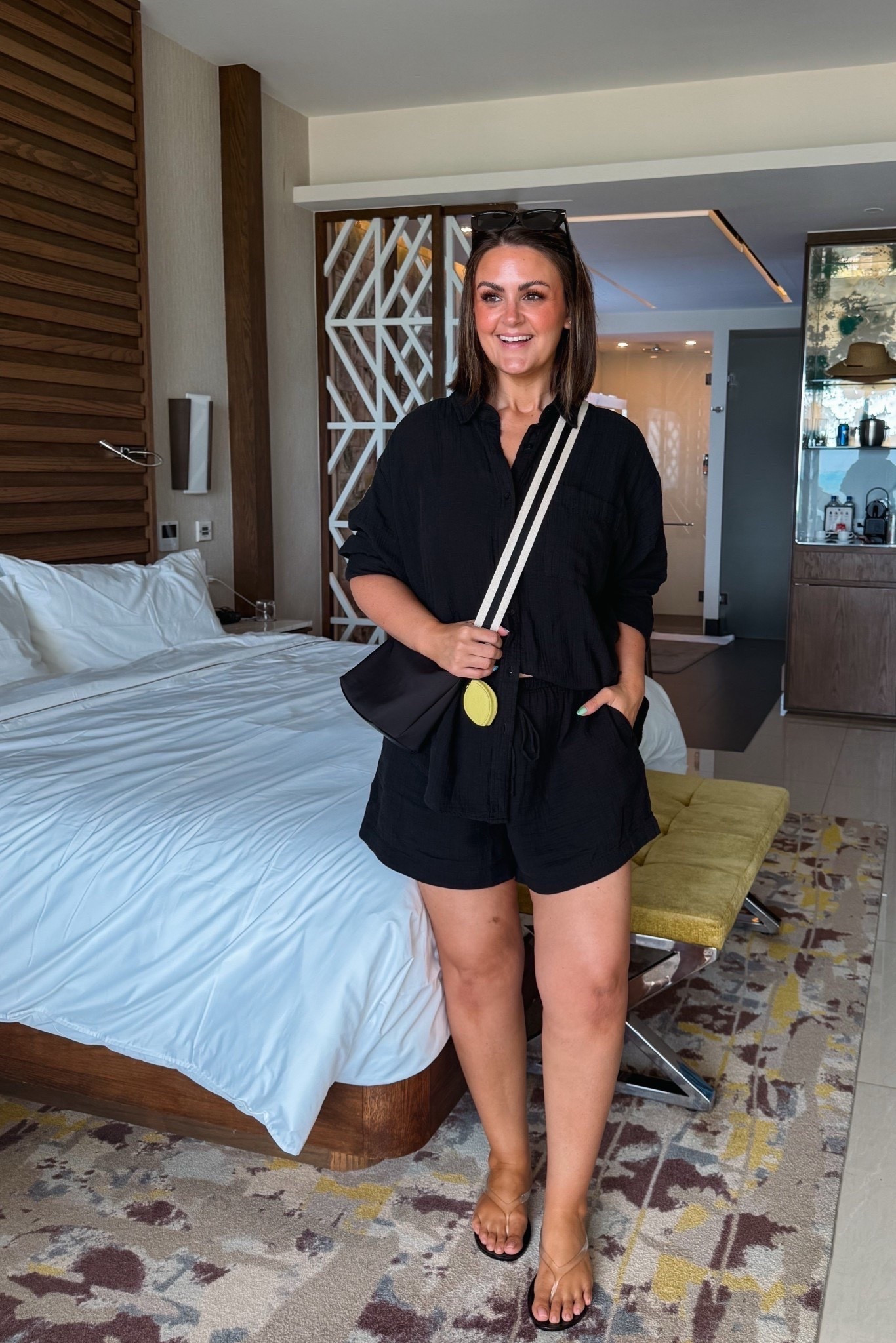 The perfect spring/summer gauze set for coffee runs, errands, a swim coverup, or lounging!
I did a large on top and bottom but should’ve sized down to a medium on top! (Also available in pants!!)
And how cute is the bag and lemon bag charm/coin pouch 

Size 12, midsize, aerie, vacation outfit @Aerie #LTKxAerie


#LTKmomlife #LTKMidsize #LTKSeasonal