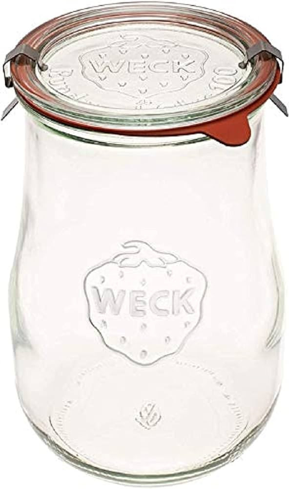 Weck Jars - Weck Tulip Jars 1.5 Liter- Large Glass Jars for Sourdough - Starter Jar with Glass Li... | Amazon (US)
