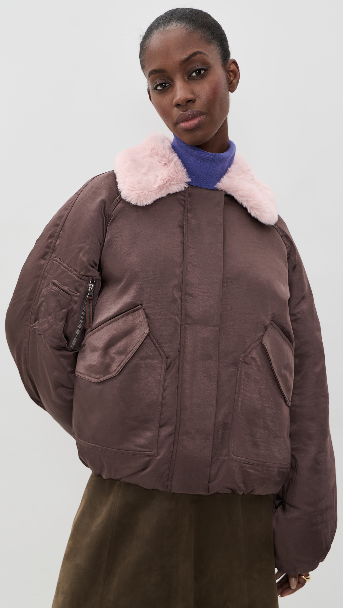 Muse Assembly Meg Puffer Jacket Brown L | Shopbop