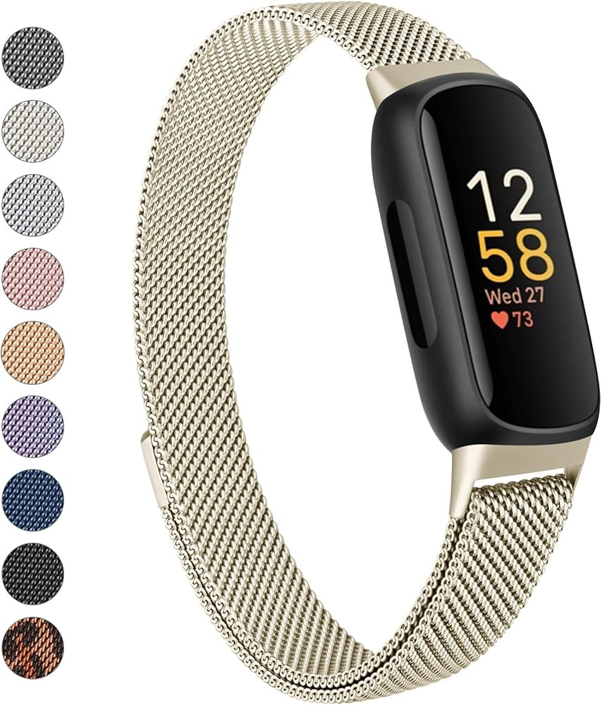 Meliya Metal Band for Fitbit Inspire 3 Bands Women Men, Stainless Steel Metal Mesh Loop Adjustabl... | Amazon (US)