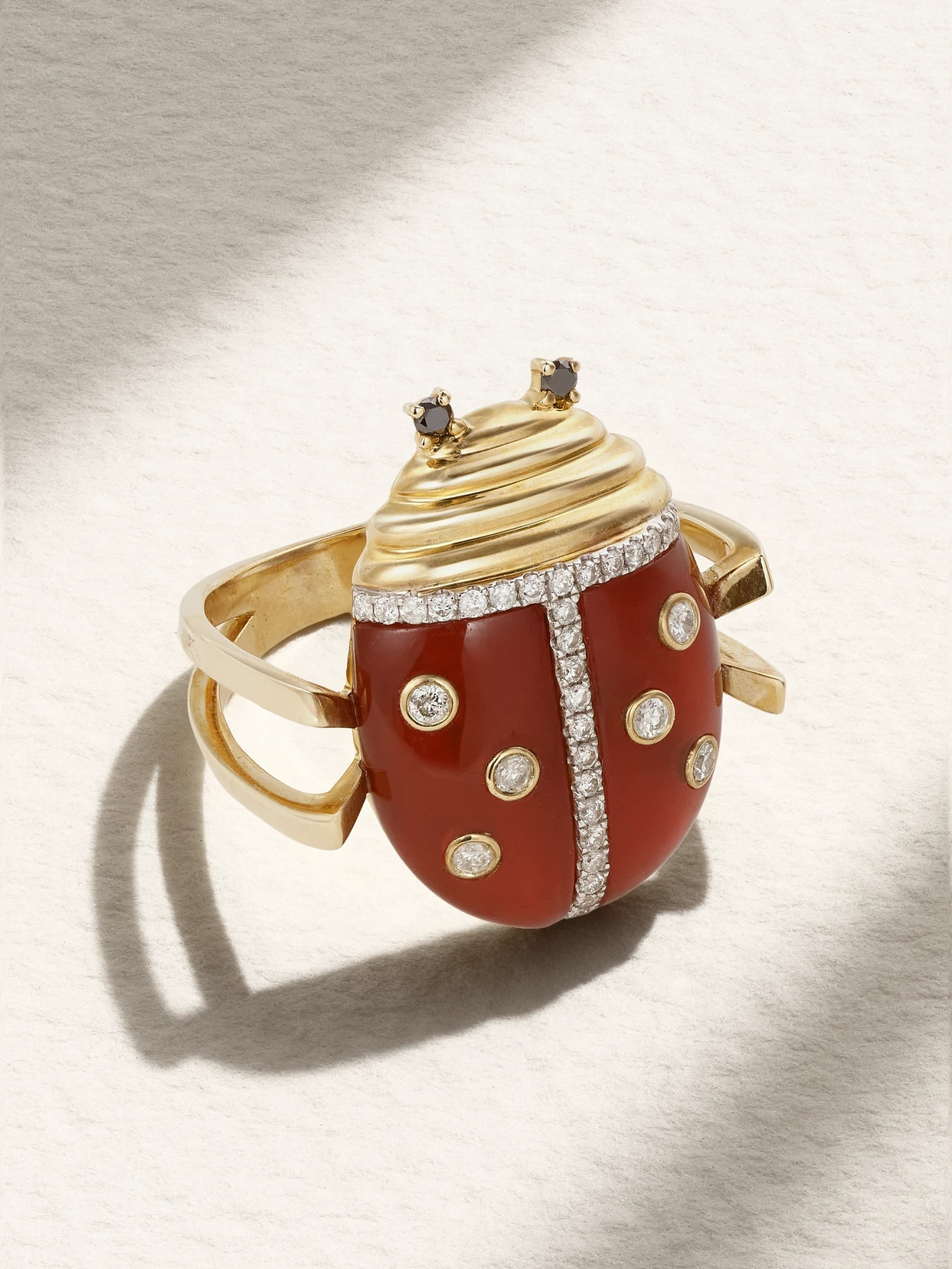 Yvonne Léon - 9-karat Gold, Agate And Diamond Ring - 6 | NET-A-PORTER (UK & EU)