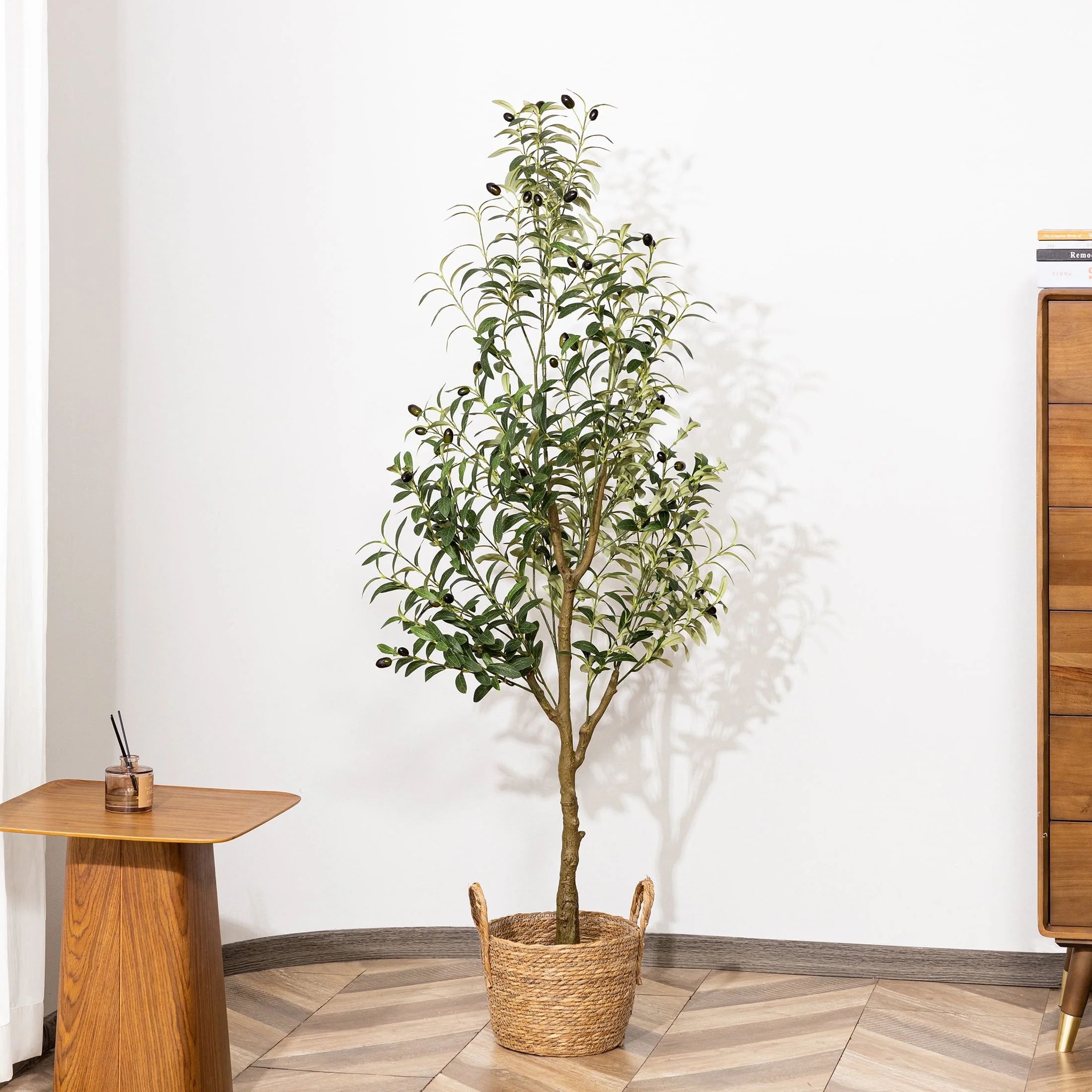 Artificial Plant, 5ft Fake Olive Tree, Pre Potted Faux Greenry Plant for Home Decor Office House ... | Walmart (US)