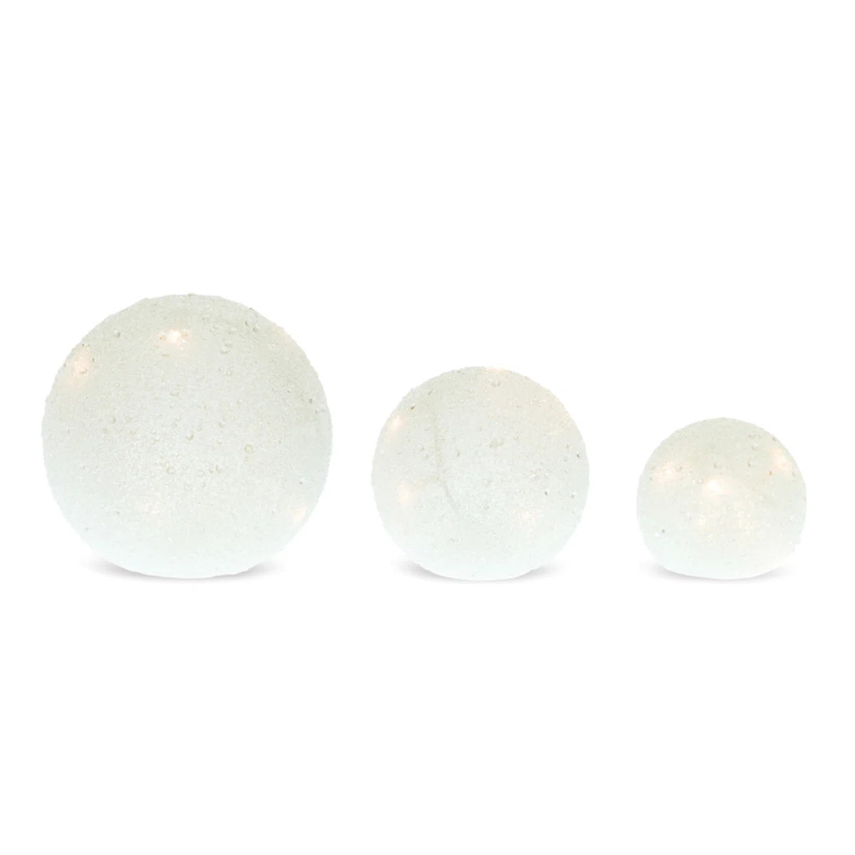 LED Frosted Snowball Globe (Set of 3) | Wayfair North America