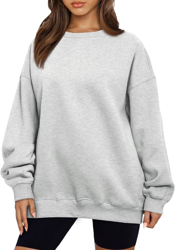 AUTOMET Womens Sweatshirts Hoodies Fleece Crewneck Oversized Pullover Sweaters Casual Soft Fall F... | Amazon (US)