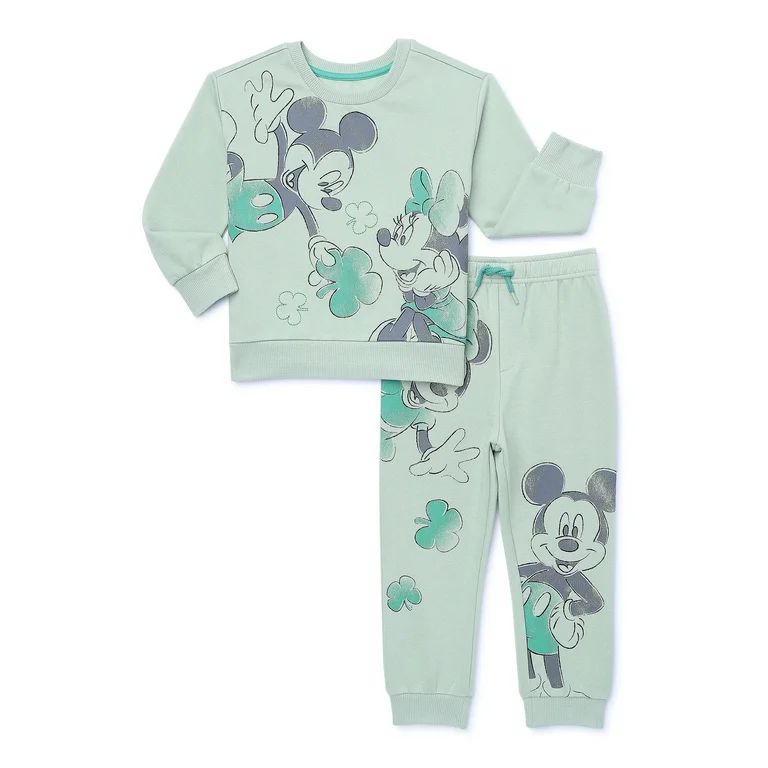 Disney Minnie and Mickey Toddler Girls St. Patrick's Day Pullover and Joggers Set, 2-Piece | Walmart (US)