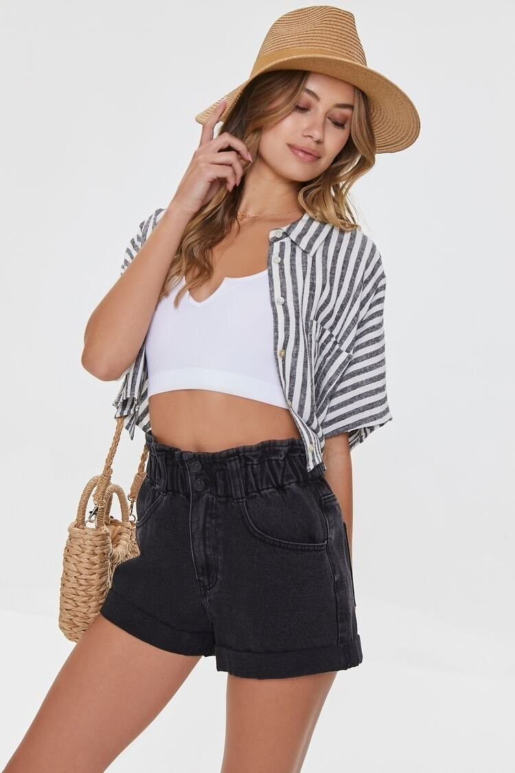 Striped Linen-Blend Shirt | Forever 21 | Forever 21 (US)