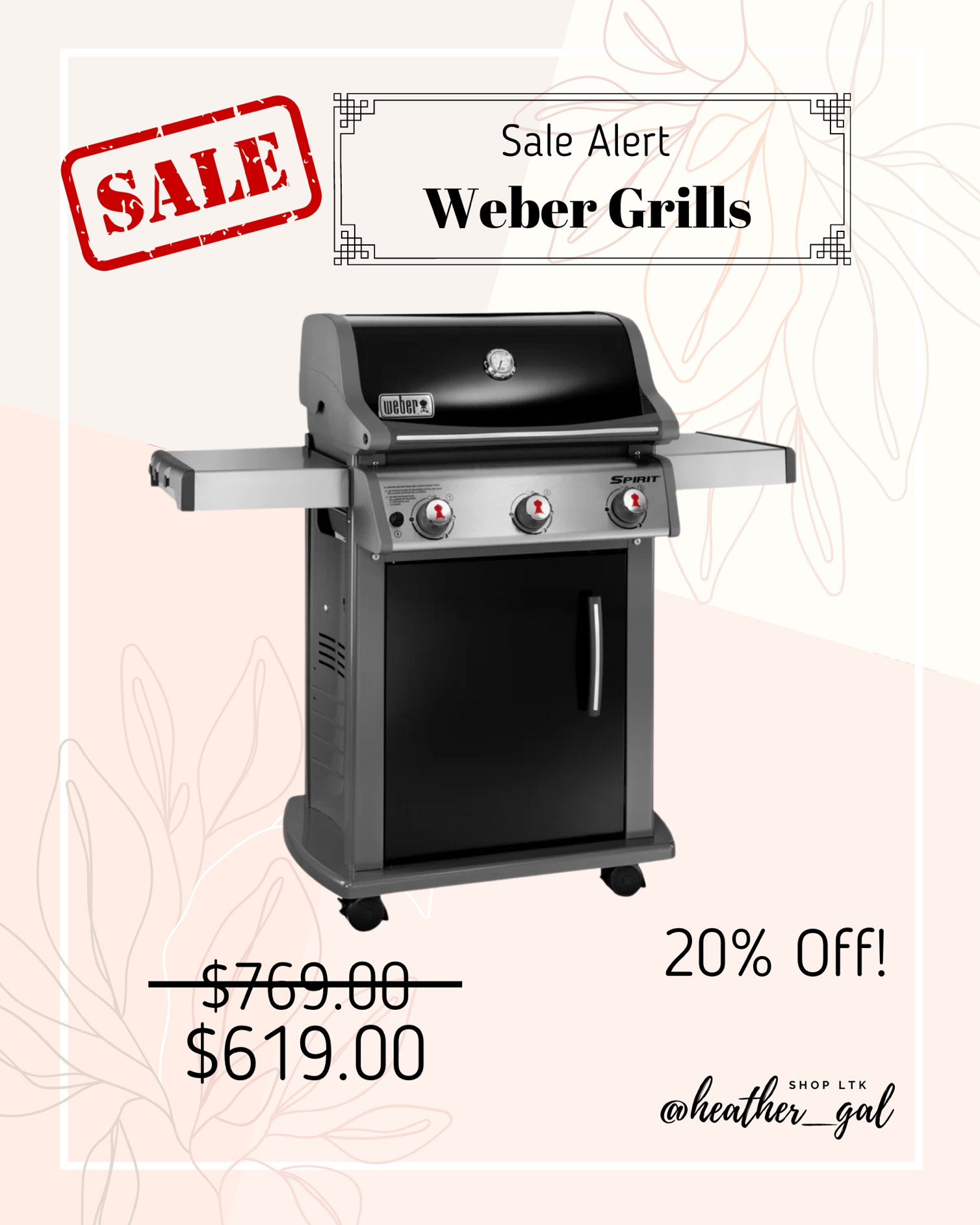 Weber spirit sale sale