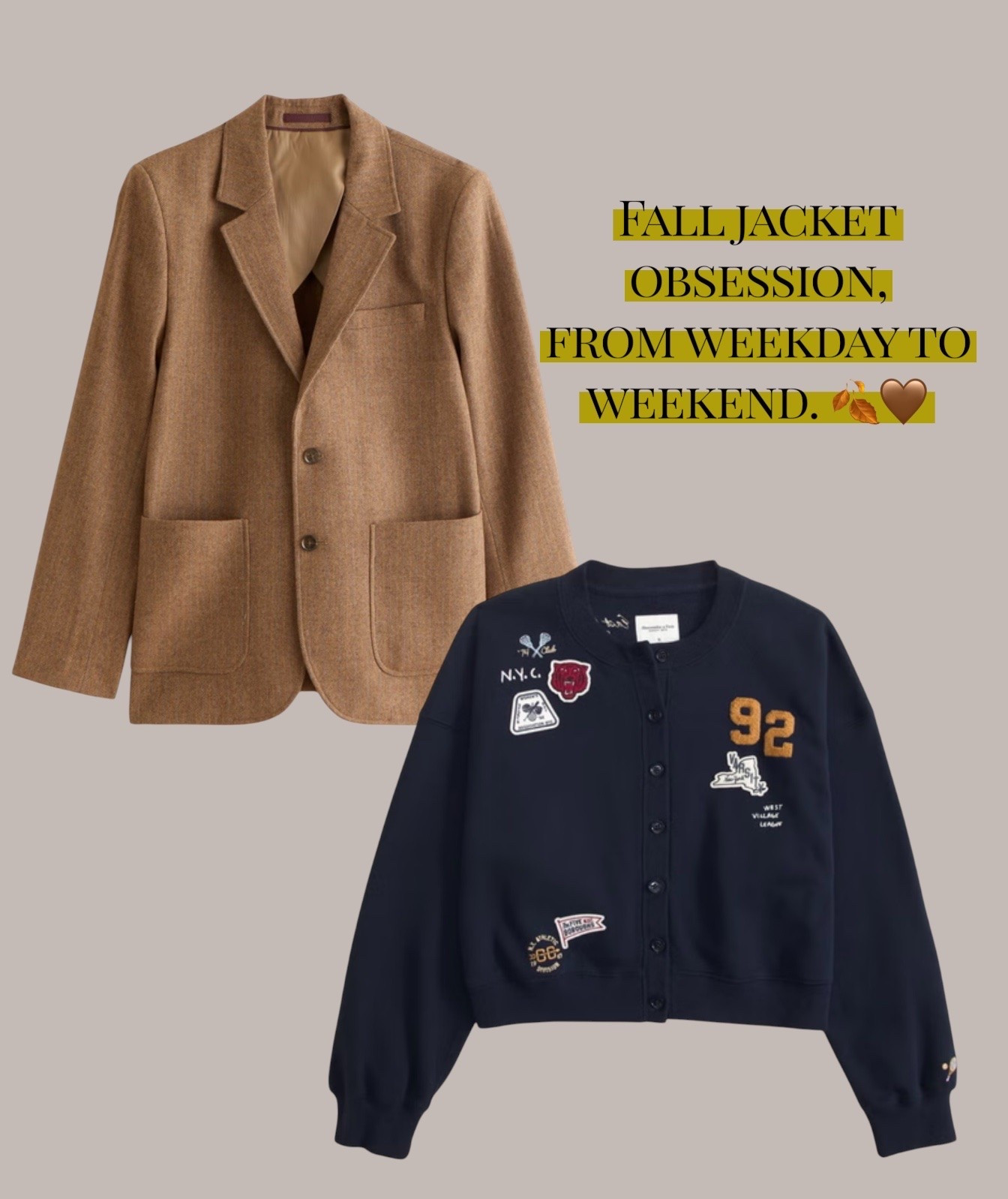 Fall jacket obsession, from weekday to weekend. 🍂🤎 Classy or casual?